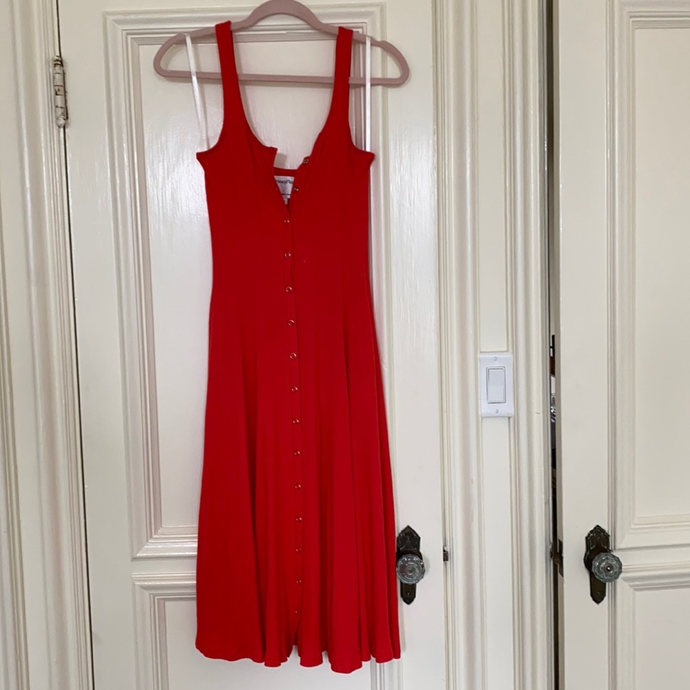 Privacy Please Red Sleeveless Midi Dress